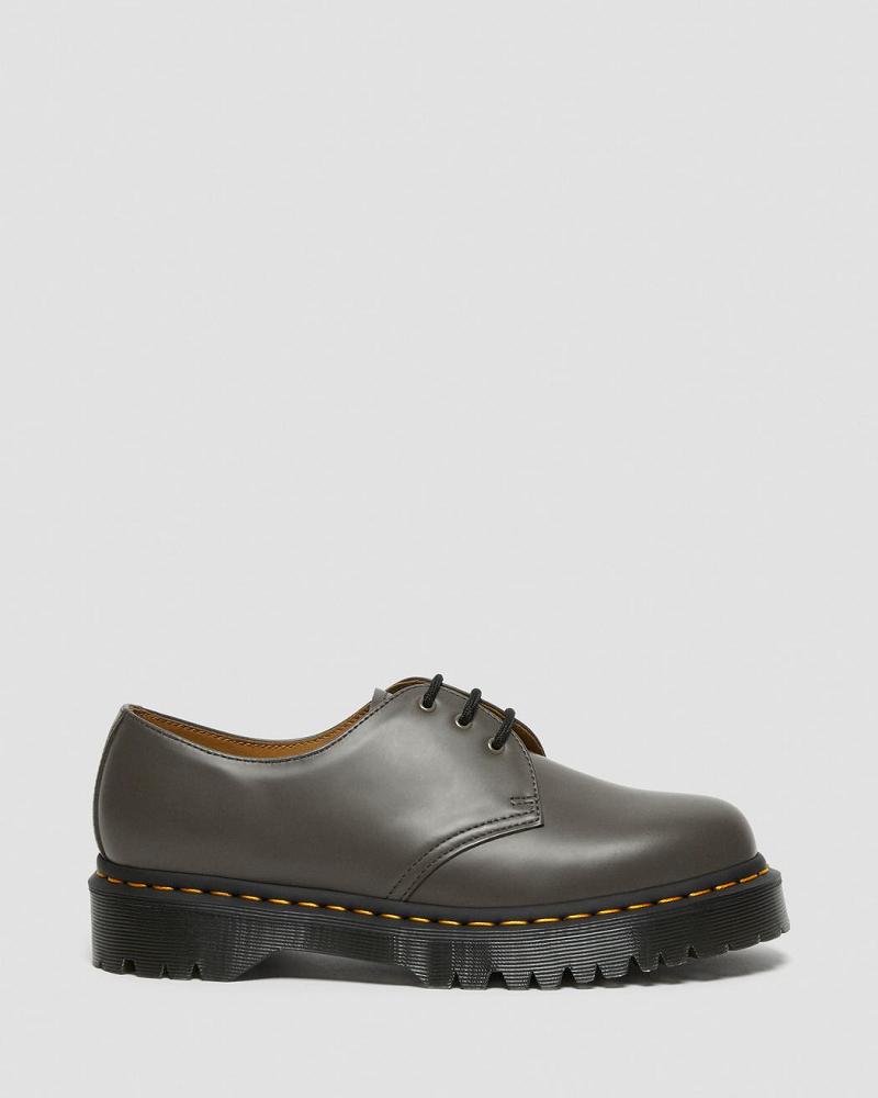 Dr Martens 1461 Bex Smooth Læder Oxford Sko Herre Khaki Grå | DK 585MQZ